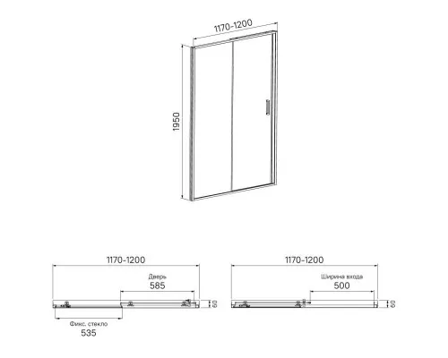 Заказать Душевая дверь 120 см IDDIS Zodiac ZOD6CS2i69 прозрачное в магазине сантехники Santeh-Crystal.ru