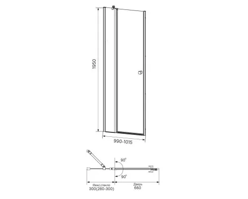 Купить Душевая дверь 100 см IDDIS Ray RAY6CP0i69 прозрачное в магазине сантехники Santeh-Crystal.ru
