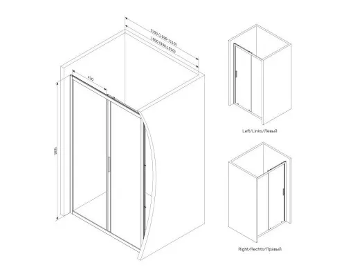 Приобрести Душевая дверь 110 см Am.Pm Gem W90G-110-1-195BBr бронза в магазине сантехники Santeh-Crystal.ru
