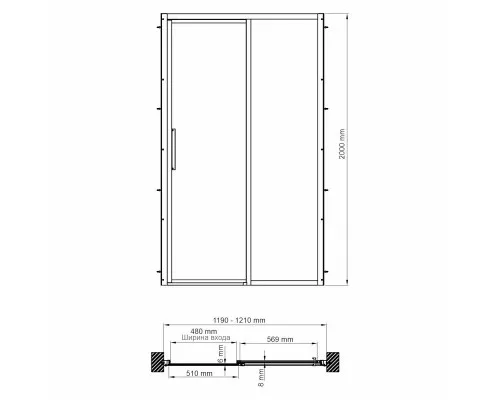 Купить Душевая дверь 120 см WasserKRAFT Lopau 32S05R прозрачное в магазине сантехники Santeh-Crystal.ru