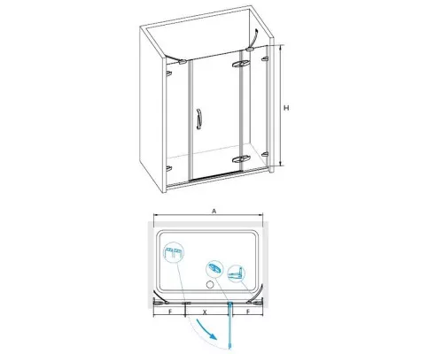 Приобрести Душевая дверь 170 см RGW SA-01 Safari 02030117-11 прозрачное в магазине сантехники Santeh-Crystal.ru