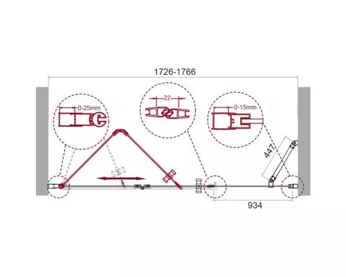 Приобрести Душевая дверь 175 см BelBagno Albano ALBANO-BS-13-100+80-C-Cr прозрачное в магазине сантехники Santeh-Crystal.ru