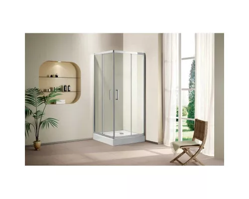 Приобрести Душевой уголок Cezares Porta 100x100 см текстурное стекло PORTA-D-A-2-100-P-Cr в магазине сантехники Santeh-Crystal.ru