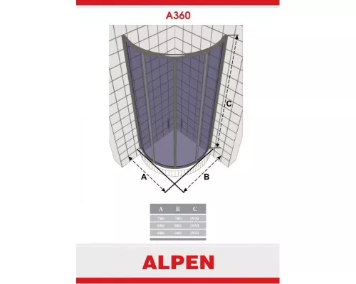 Приобрести Душевой уголок Alpen Alpina Quadrant 78х78 см матовое стекло A360N-80MG в магазине сантехники Santeh-Crystal.ru