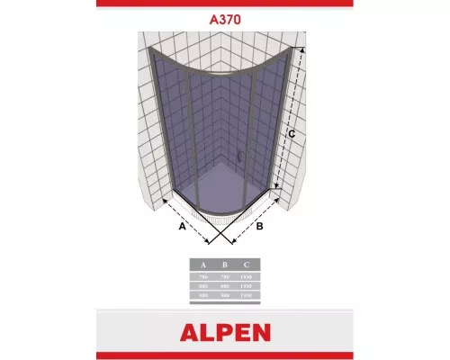 Приобрести Душевой уголок Alpen Alpina Quadrant 78х78 см матовое стекло A370N-80MG в магазине сантехники Santeh-Crystal.ru