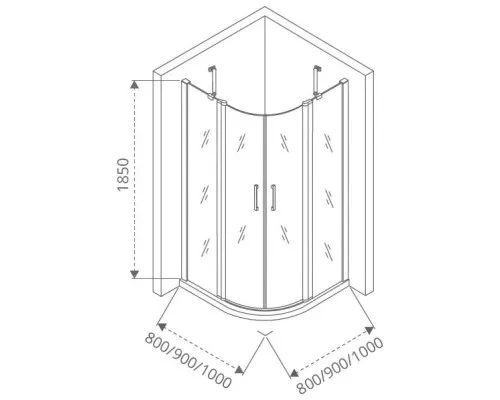 Купить Душевой уголок 90х90 см Good Door Pandora R90-C-CH прозрачное в магазине сантехники Santeh-Crystal.ru