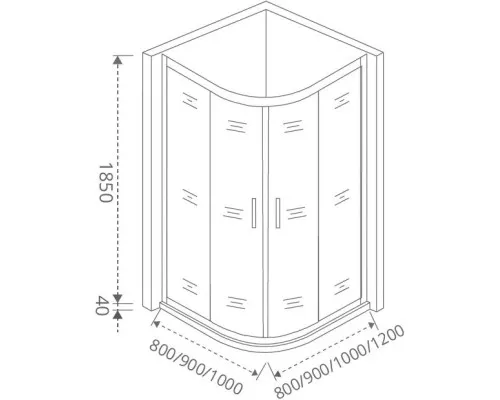 Купить Душевой уголок 80х80 см Good Door Infinity R-80-G-CH grape в магазине сантехники Santeh-Crystal.ru