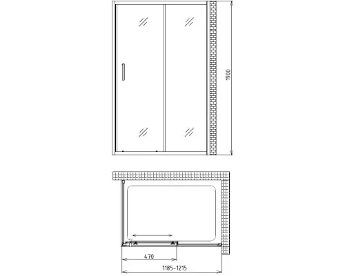 Купить Душевой уголок 120х70 см Gemy Victoria S30191A-A70 прозрачное в магазине сантехники Santeh-Crystal.ru
