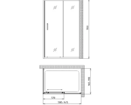 Приобрести Душевой уголок 140х100 см Gemy Victoria S30191B-A100 прозрачное в магазине сантехники Santeh-Crystal.ru
