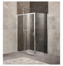 Душевой уголок 120-135x100 см BelBagno UNIQUE-AH-1-120/135-100-P-Cr текстурное стекло