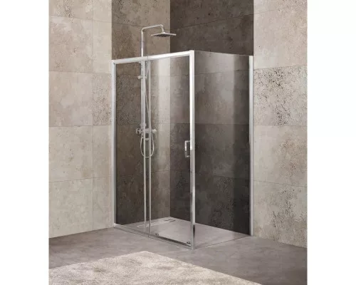 Заказать Душевой уголок 120-135x100 см BelBagno UNIQUE-AH-1-120/135-100-P-Cr текстурное стекло в магазине сантехники Santeh-Crystal.ru