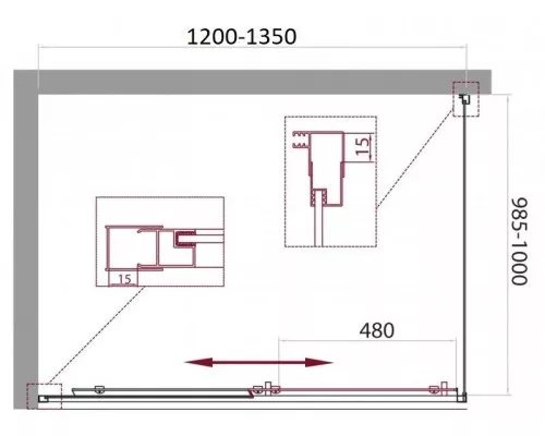 Заказать Душевой уголок 120-135x100 см BelBagno UNIQUE-AH-1-120/135-100-P-Cr текстурное стекло в магазине сантехники Santeh-Crystal.ru