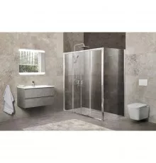 Душевой уголок 150-180x100 см BelBagno UNIQUE-AH-21-150/180-100-P-Cr текстурное стекло