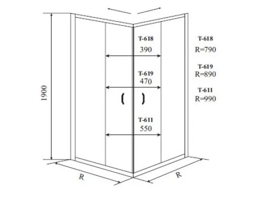 Купить Душевой уголок без поддона 80x80 см Timo ALTTI-618 C прозрачное в магазине сантехники Santeh-Crystal.ru
