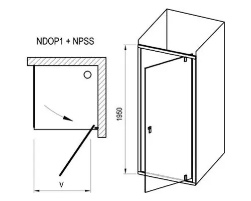 Купить Душевой уголок 90х80 см Ravak Nexty NDOP1 + NPSS 03O70300Z1 + 90O40300Z1 прозрачное в магазине сантехники Santeh-Crystal.ru