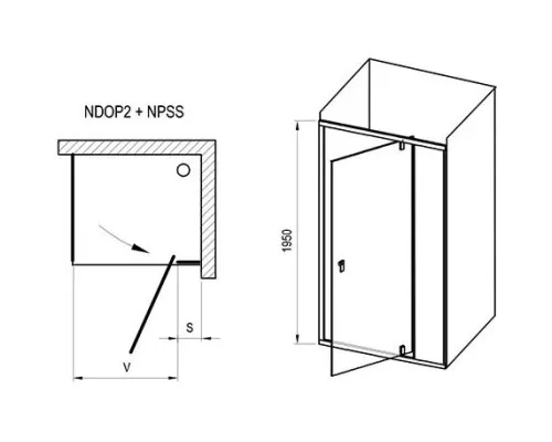Приобрести Душевой уголок 110х90 см Ravak Nexty NDOP2 + NPSS 03OD0100Z1 + 90O70100Z1 прозрачное в магазине сантехники Santeh-Crystal.ru