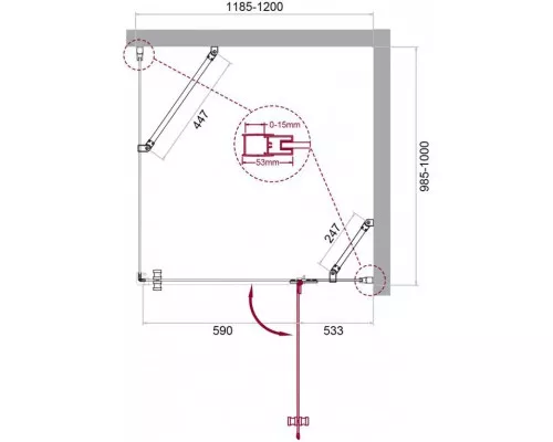 Приобрести Душевой уголок 120х100 см BelBagno Kraft KRAFT-AH-12-120/100-C-Cr-R прозрачное в магазине сантехники Santeh-Crystal.ru