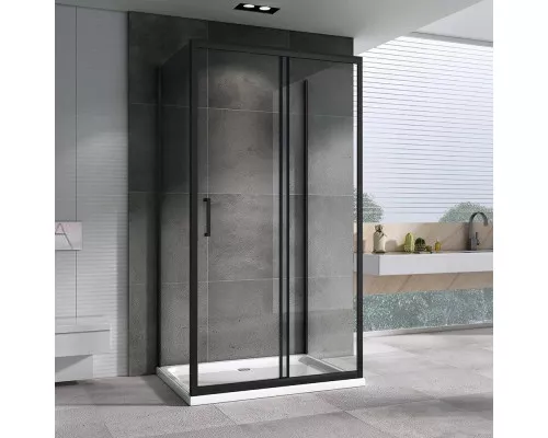 Заказать Душевой уголок 130х85 см Abber Schwarzer Diamant AG30130B-S85B-S85B прозрачное в магазине сантехники Santeh-Crystal.ru