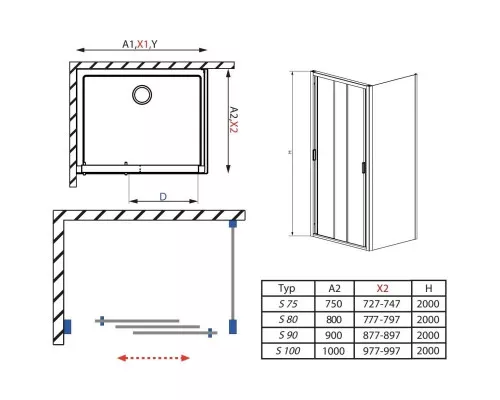 Приобрести Боковая стенка Radaway Evo S 80 прозрачное в магазине сантехники Santeh-Crystal.ru