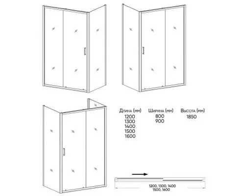 Купить Боковая стенка 80 см Orange E03-080TCR прозрачное в магазине сантехники Santeh-Crystal.ru
