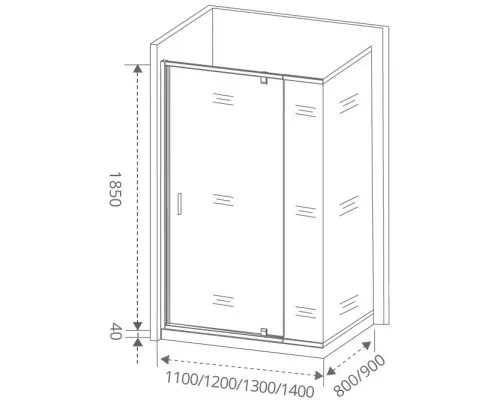 Купить Боковая стенка 90 см Good Door Orion SP-90-G-CH grape в магазине сантехники Santeh-Crystal.ru