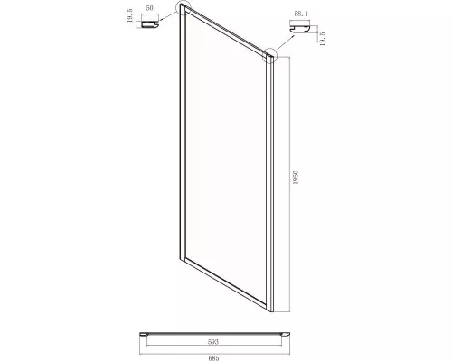 Приобрести Боковая стенка 70 см Ambassador Forsa 70NX прозрачное в магазине сантехники Santeh-Crystal.ru
