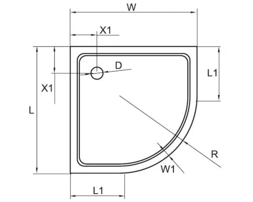 Купить Акриловый поддон 90x90 см Cezares TRAY-A-R-90-550-15-W в магазине сантехники Santeh-Crystal.ru
