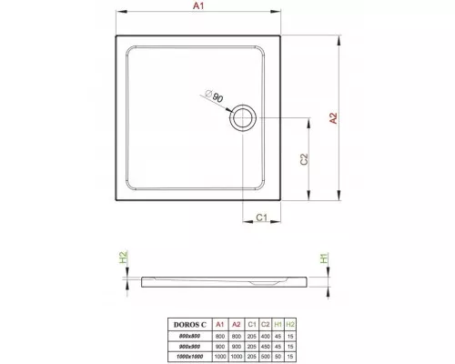 Заказать Акриловый поддон 80x80 см Radaway Doros C Stone Anthracite SDRC8080-01-64S в магазине сантехники Santeh-Crystal.ru