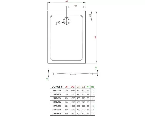 Купить Акриловый поддон 120x70 см Radaway Doros F Stone White SDRF1270-01-04S в магазине сантехники Santeh-Crystal.ru
