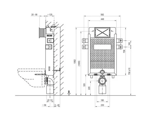 Приобрести Смывной бачок скрытого монтажа для подвесного унитаза Ravak X01458 в магазине сантехники Santeh-Crystal.ru