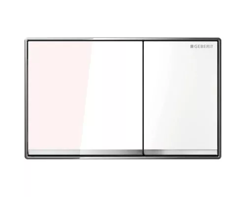 Купить Смывная клавиша Geberit Omega60 белое стекло для двойного смыва 115.081.SI.1 в магазине сантехники Santeh-Crystal.ru