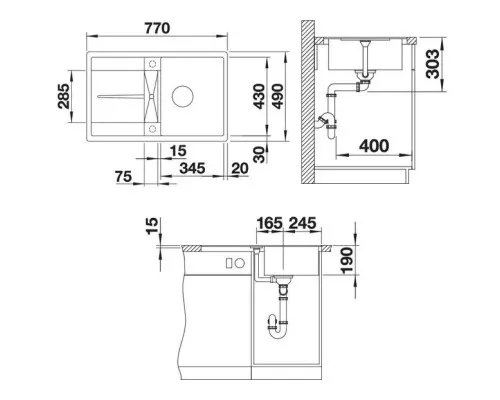 Приобрести Кухонная мойка Blanco Metra 45 S-F кофе 519088 в магазине сантехники Santeh-Crystal.ru