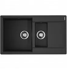 Кухонная мойка Artgranit Omoikiri Daisen 86-2-BL черный 4993477