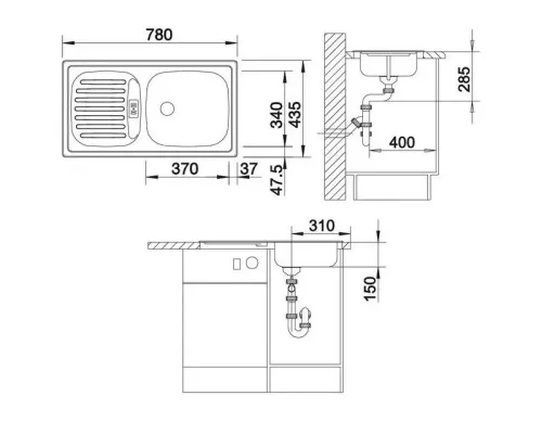 Заказать Кухонная мойка Blanco Flex mini Матовая сталь 511918 в магазине сантехники Santeh-Crystal.ru
