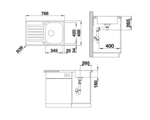 Купить Кухонная мойка Blanco Lantos 45S-IF Compact Полированная сталь 519059 в магазине сантехники Santeh-Crystal.ru