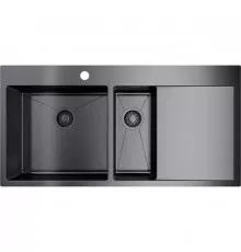 Кухонная мойка вороненая сталь Omoikiri Akisame 100-2-GM-L