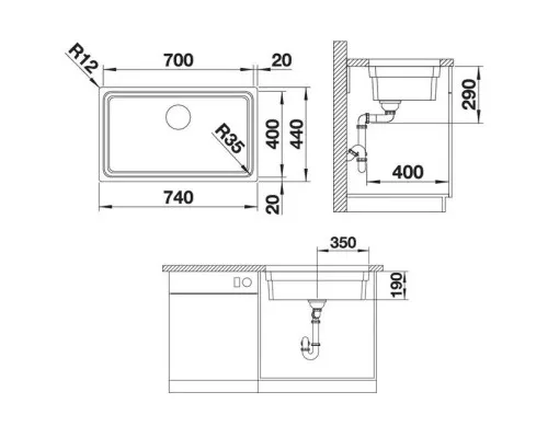 Заказать Кухонная мойка Blanco Etagon 700-U InFino зеркальная полированная сталь 524270 в магазине сантехники Santeh-Crystal.ru