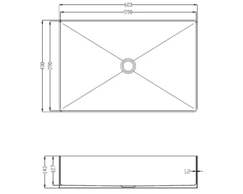 Раковина-чаша AltroBagno Solido AltroBagnoSolido001022MtGr 60x40 см, накладная, оружейная сталь
