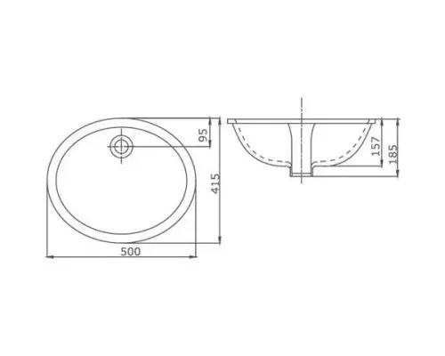 Приобрести Раковина 50х41,5 см SSWW CL3022 в магазине сантехники Santeh-Crystal.ru