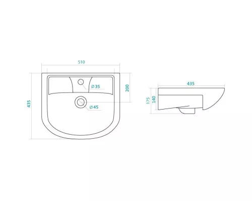 Заказать Раковина 51х43,5 см Santek Ладога 1.WH11.0.256 в магазине сантехники Santeh-Crystal.ru