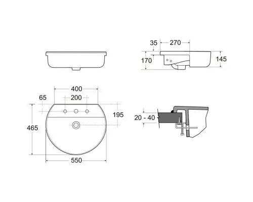Купить Раковина 55х46,5 см Ideal Standard Connect Sphere E792301 в магазине сантехники Santeh-Crystal.ru