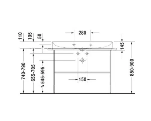 Заказать Раковина 100х47 см Duravit DuraSquare 2353100041 в магазине сантехники Santeh-Crystal.ru