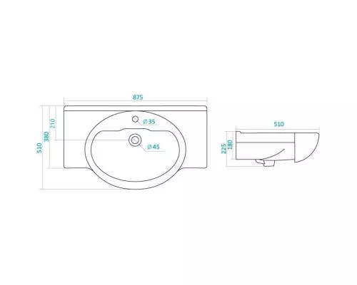 Купить Раковина 87,5х51 см ASB-Mebel Сенеж в магазине сантехники Santeh-Crystal.ru