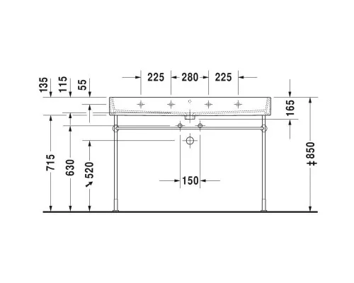 Приобрести Раковина 120х47 см Duravit Vero Air 2350120000 в магазине сантехники Santeh-Crystal.ru