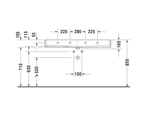 Приобрести Раковина 120х47 см Duravit Vero Air 2350120000 в магазине сантехники Santeh-Crystal.ru