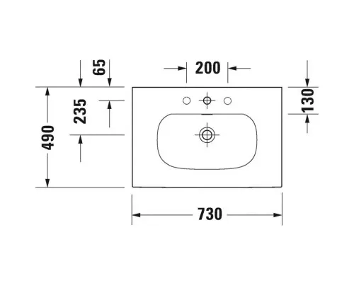 Заказать Раковина 73х49 см Duravit Viu 2344730000 в магазине сантехники Santeh-Crystal.ru