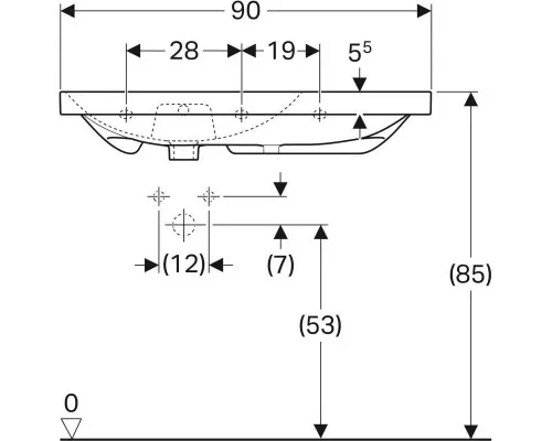 Заказать Раковина 90х48,2 см Geberit Acanto 500.626.01.2 в магазине сантехники Santeh-Crystal.ru