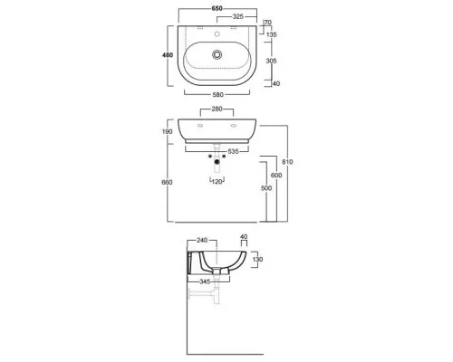 Заказать Раковина 65x48 см Simas E-Line EL10bix0 в магазине сантехники Santeh-Crystal.ru