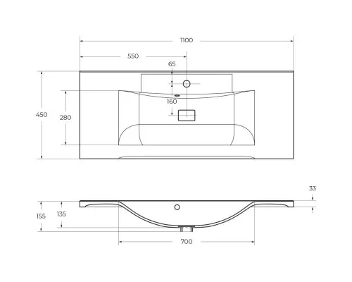 Приобрести Раковина 110х45 см BelBagno Marino BB1100/450-LV-MR-PR в магазине сантехники Santeh-Crystal.ru