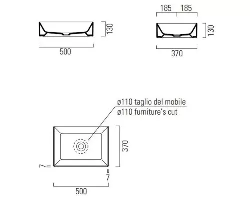 Заказать Раковина 50х37 см GSI Kube X 942905 в магазине сантехники Santeh-Crystal.ru